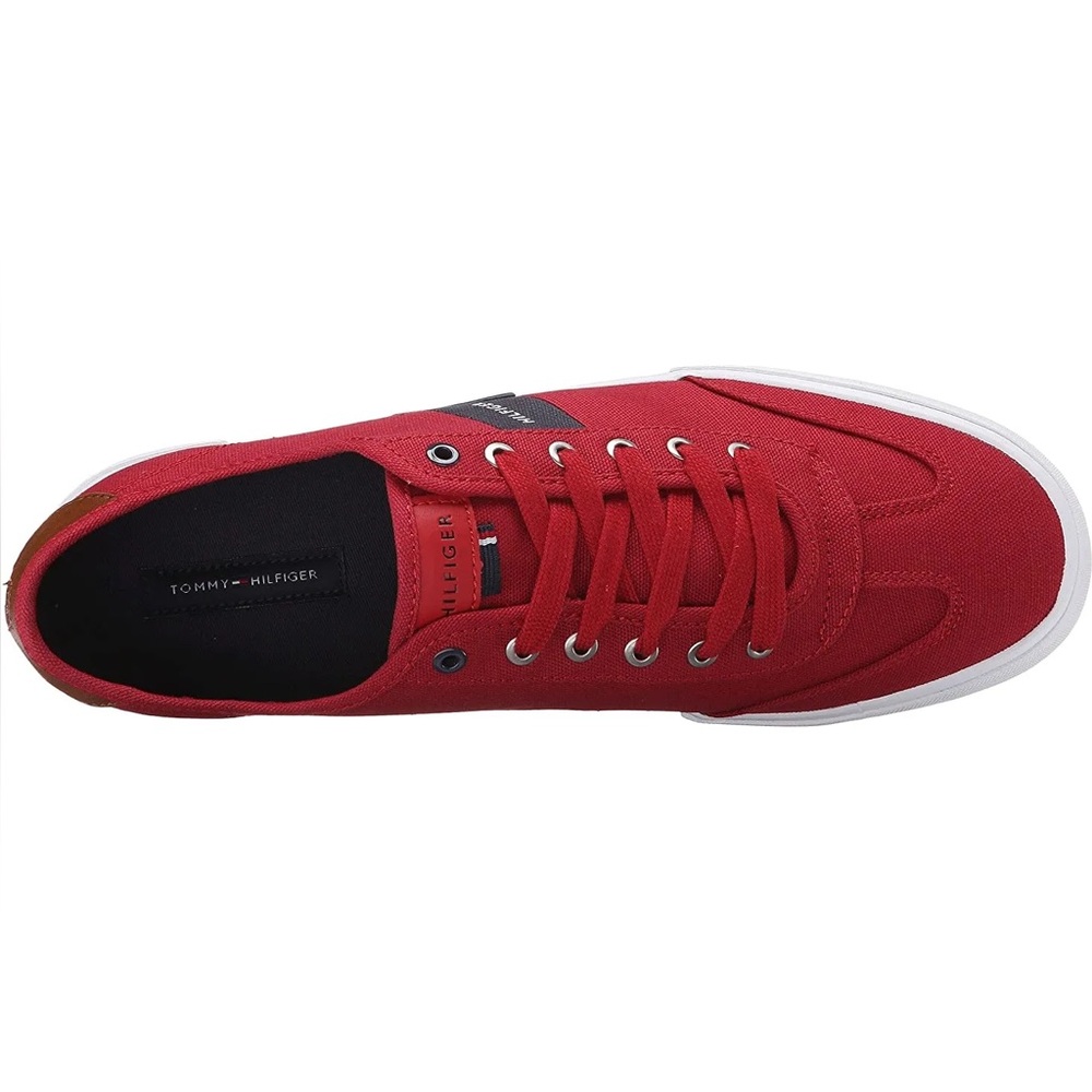 Tommy Hilfiger Red Canvas Sneakers - Picture 6 of 8